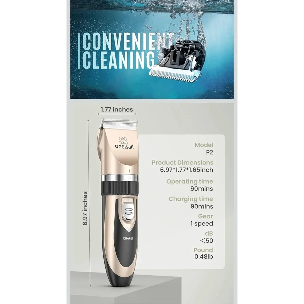 Low‎ Noise Dog Clipper Set Cordless Rechargeable